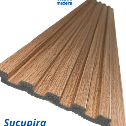Painel Ripado em Placa 2,85x12,2 (0,34m²) Poliestireno Sucupira
